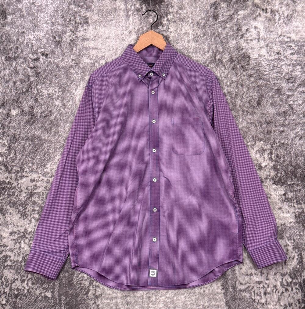 Vineyard Vines Shirt Large Mens Performance Classic Murray Gingham Long Sleeve
